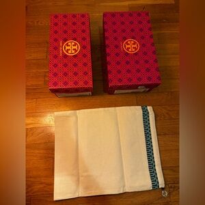 Tory Burch Shoeboxes (2) and Dustbag